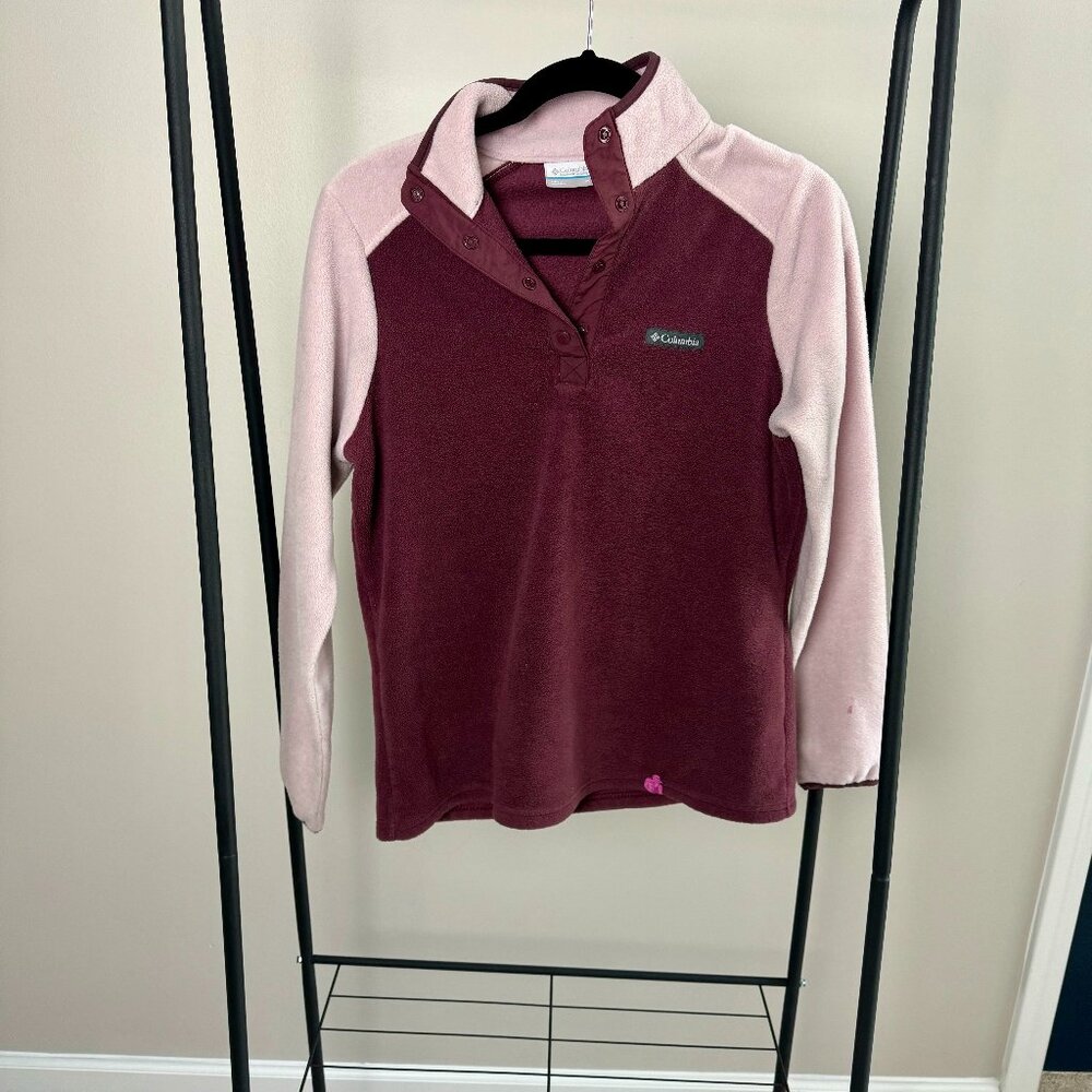 Columbia Pullover Fleece Sweater Magenta and Pink